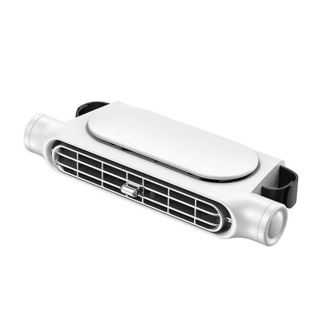 Car Turbine High Wind USB Plug-In Seat Back Fan In-Car Use - white 5V USB-C rear seat clip fan with ABS housing for steady airflow