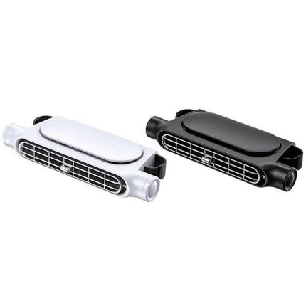 Car Turbine High Wind USB Plug-In Seat Back Fan In-Car Use - white and black rear-seat USB turbine fans with ABS housing