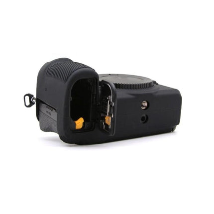 Silicone Protective Case for Nikon Z6III Camera in Various Colors - Black silicone cover protecting camera body and battery compartment