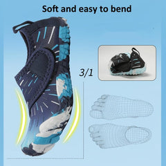 Kids Lightweight Quick-Dry Aqua Barefoot Swim Shoes for Beach Fun