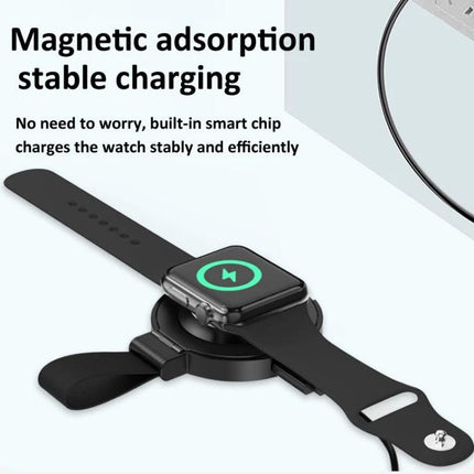 Magnetic Holder for Charging Phones During Everyday Activities shown attached to a smartwatch enabling stable magnetic wireless charging