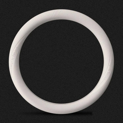 BEN.JACK Car Anti Slip Steering Wheel Cover for Everyday Grip slim white silicone cover with linear anti-sweat pattern, ultra-thin 1.9mm fit