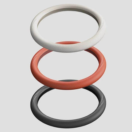 BEN.JACK Car Anti Slip Steering Wheel Cover for Everyday Grip - slim 1.9mm liquid silicone anti-slip, anti-sweat steering wheel covers in white, red, black