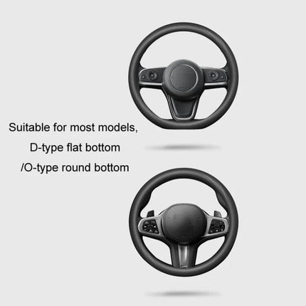 BEN.JACK Car Anti Slip Steering Wheel Cover for Everyday Grip on round and D-type flat bottom steering wheels, ultra-thin silicone anti-sweat grip