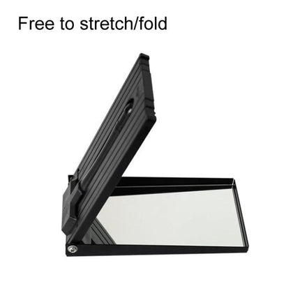 Compact Foldable Mirror for Home and Vehicle Inspections — black foldable inspection mirror with hinged stand and LED-ready design