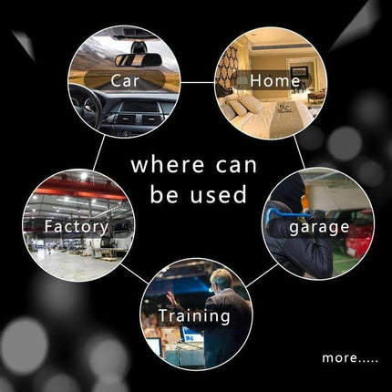 XD Compact Sports Camera for Everyday and Low-Light Activities showing versatile uses: car, home, garage, factory, training