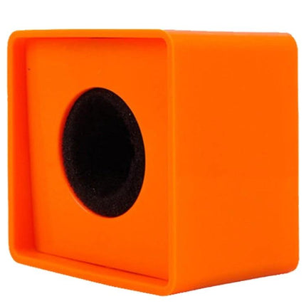 A Practical Logo Flag Station for Professional Interviews orange foam microphone flag for easy branded display