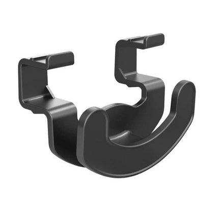 Tesla Model Y Trunk Seat Button Hook For Extra Hanging Space - black ABS one-piece trunk hook for groceries and cables, snaps into button panel, no glue required