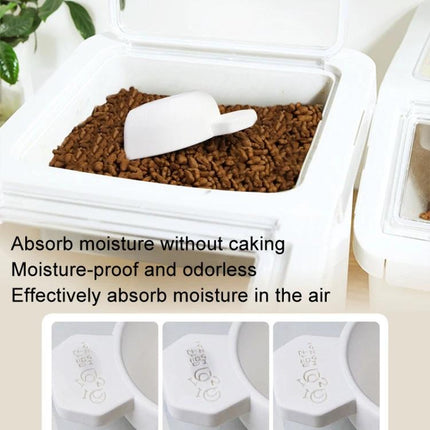 HAZAI Spoon for Keeping Pet Food Dry in Daily Use - diatomaceous earth scoop in pet food bin absorbing moisture and measuring portions