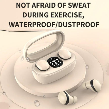 Compact Mini Wireless Earbuds For Commuting And Sleep showing white mini13s TWS earbuds in open charging case, waterproof design