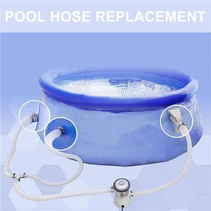Pool Hose Replacement Kit For Above-Ground Filter Pump with 1.5m hose and clamps for quick DIY repair
