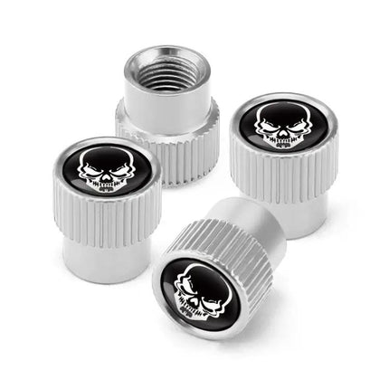 Skeleton Aluminum Valve Cap Set 4 Piece for Car Tires