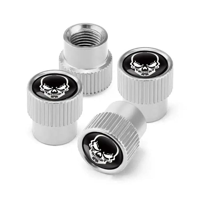 Skeleton Aluminum Valve Cap Set 4 Piece for Car Tires