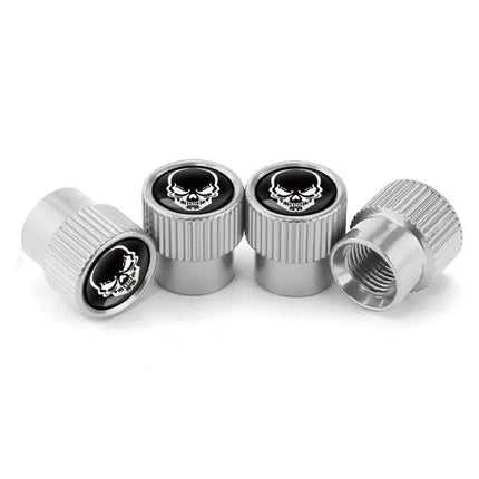 Skeleton Aluminum Valve Cap Set 4 Piece for Car Tires
