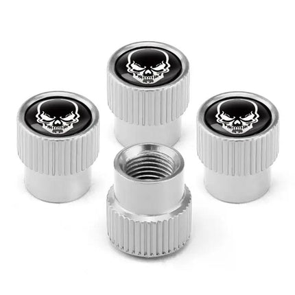 Skeleton Aluminum Valve Cap Set 4 Piece for Car Tires