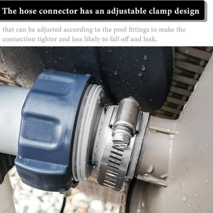 Pool Hose Adapter With Internal Thread For Filter Connection with rubber gasket and adjustable clamp on pool hose joint