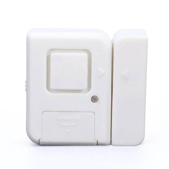 Wireless Magnetic Door and Window Alarm for Home Security - compact white wireless magnetic alarm for doors and windows, easy frame-mounted intrusion alert