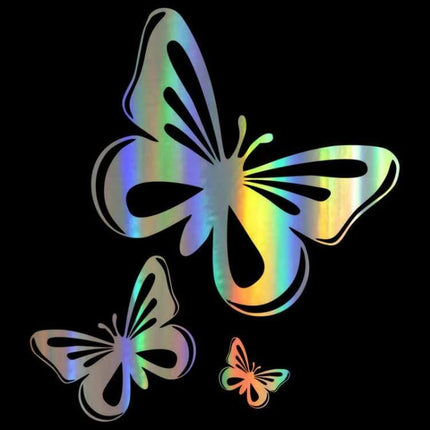 Butterfly Hollow Decorative Stickers for Car Fuel Tanks, Set of 3 - holographic butterfly decals for easy fuel tank decoration