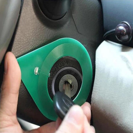 Essential Card for Routine Car Lock System Checks - green plastic test card inserted at car ignition to check anti-theft chip sensor