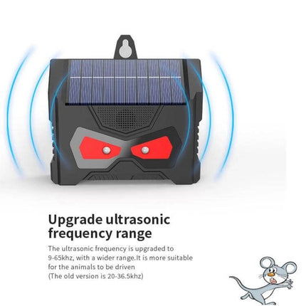 Outdoor Ultrasonic Solar Mouse Repeller With LED Flash weatherproof solar-powered pest deterrent with LED strobe and wide ultrasonic range