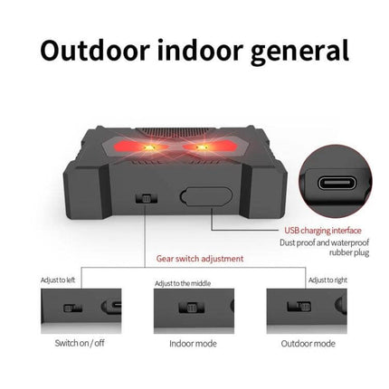 Outdoor Ultrasonic Solar Mouse Repeller With LED Flash compact solar-powered outdoor ultrasonic repeller with night LED strobe and USB charging