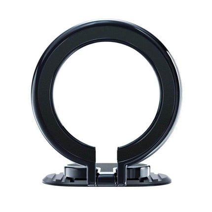 Magnetic Folding Car Phone Holder Rotatable Steering Wheel Mount showing circular magnet ring and sturdy adhesive base for dashboard or steering wheel