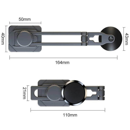 Foldable Suspension Car Phone Holder With Magnetic Slide For Dashboard compact aluminum alloy foldable rail dimensions 164mm x 110mm