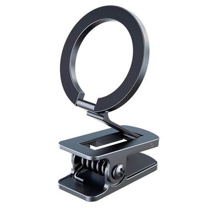 Car Magnetic Phone Holder Clip Stand For Hands-Free Travel - compact alloy folding clip mount for car dash, desk or travel