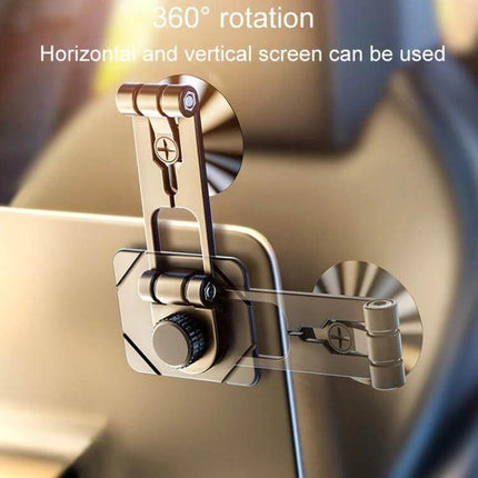 Foldable Suspension Car Phone Holder With Magnetic Dashboard Mount showing 360° rotation and compact aluminum alloy dashboard installation