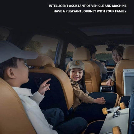 CarPlay Box Wired To Wireless Bluetooth Adapter For Android And iOS showing family enjoying hands-free CarPlay in a car interior