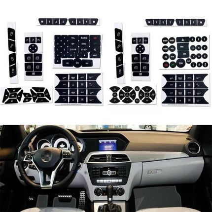 Vinyl Repair Sticker for Mercedes-Benz Air Conditioning Buttons on C-Class W204 E-Class W212 interior control repair