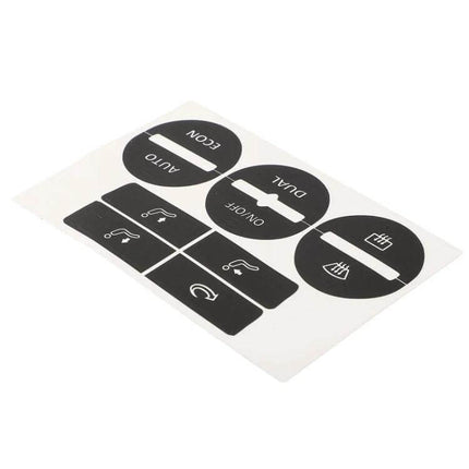 Repair Patch for Volkswagen Golf MK5 Passat AC Controls - PVC button replacement kit showing black labeled AC control patches