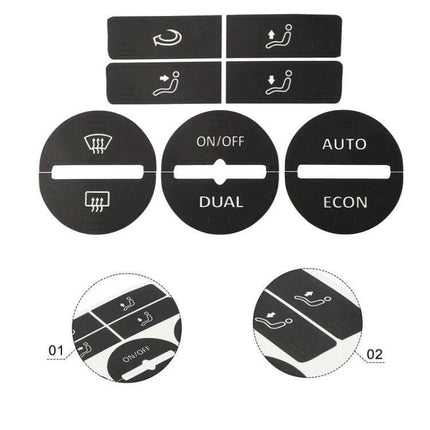 Repair Patch for Volkswagen Golf MK5 Passat AC Controls PVC button overlay kit for faded AC control buttons