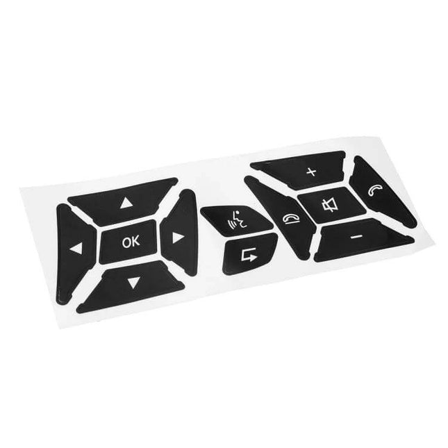 Mercedes-Benz Steering Wheel Button Repair Sticker for Vehicles - black PVC button restore kit for AC and controls