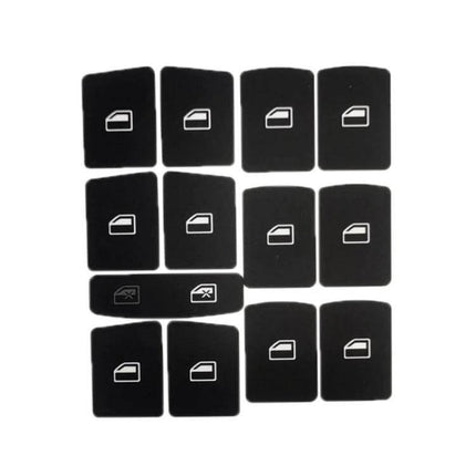Repair Sticker for Audi A6, A6L, and Q7 Window Buttons - black PVC window button repair stickers set for faded controls
