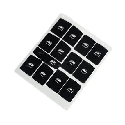 Repair Sticker for Audi A6, A6L, and Q7 Window Buttons - black PVC replacement decals for worn window and AC control buttons