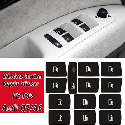Repair Sticker for Audi A6, A6L, and Q7 Window Buttons – PVC window button repair sticker set for worn Audi A6 A6L Q7 controls