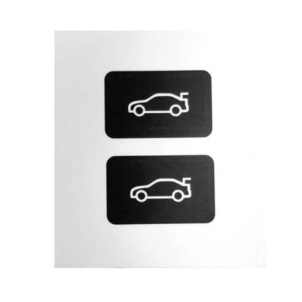 Set of 2 PVC Repair Stickers for BMW 3/5/7 Series Trunk Switches - black PVC trunk button decals for interior repair