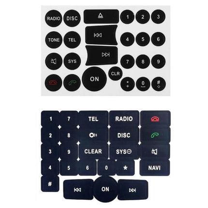 Practical Repair Sticker for Mercedes Benz Radio Buttons - black PVC replacement button decals for C E GLK W series 2007-2014
