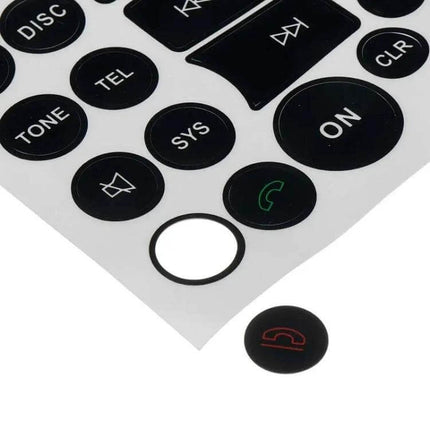 Practical Repair Sticker for Mercedes Benz Radio Buttons - black PVC button decals for C E GLK W series 2007-2014, restores worn radio and AC controls