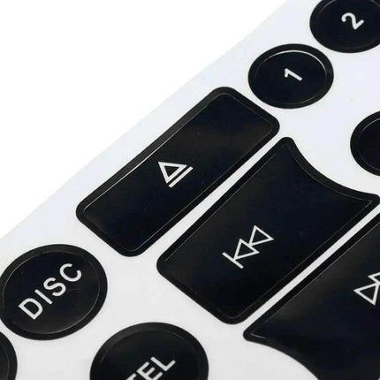Practical Repair Sticker for Mercedes Benz Radio Buttons – black PVC replacement radio and A/C button stickers for C E GLK W series 2007-2014