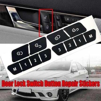 Inner Door Switch Repair Sticker for Mercedes Benz W204 C300 2007-2014 black door lock switch button repair stickers