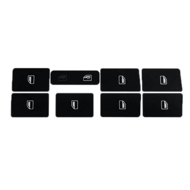 Repair Sticker for Audi A4 2004-2008 Window Buttons – black PVC set restoring faded window control icons