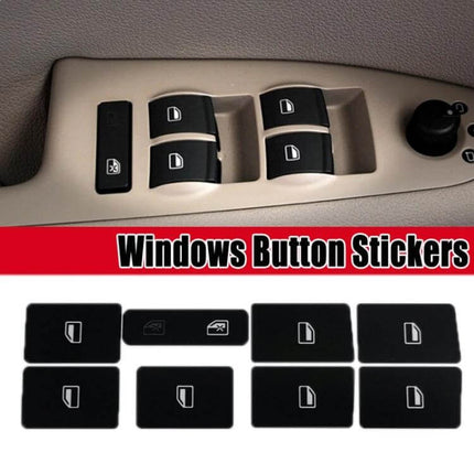 Repair Sticker for Audi A4 2004-2008 Window Buttons - black PVC window button stickers restoring faded Audi A4 control panel