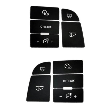 Repair Sticker for Audi A6 and A6L Central Control Buttons black PVC set showing icons and CHECK label