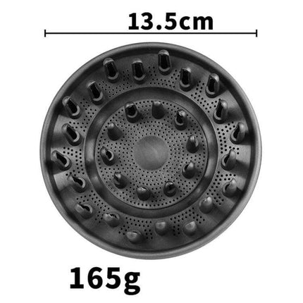 Airwrap Diffuser Attachment Replacement Part For Curly Hair - black 13.5cm bowl diffuser with comb teeth, 165g replacement part