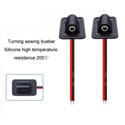 Sewing Wire Charging Cable For Protective Heating Equipment with silicone jacket, nickel-plated connector and red/black copper leads for heated clothing