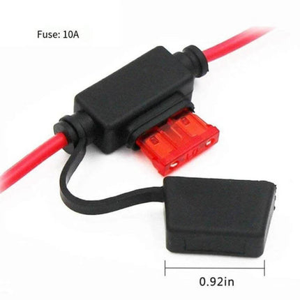 SAE To O-Type Ring Connector Quick Disconnect Battery Extension Cable with 10A inline fuse, red SPT-2 18 AWG leads and nickel-plated terminals