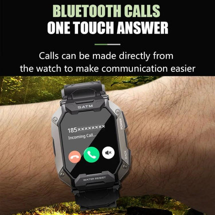 C20Plus Smart Watch for Daily Wear and Connectivity showing incoming Bluetooth call screen with one-touch answer on wrist