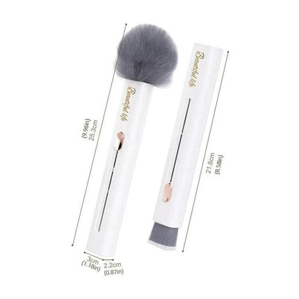Retractable Soft Brush for Car Air Conditioner Vent Cleaning - compact white retractable microfiber brush for vents and dashboards, no-scratch cleaning